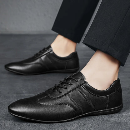 Men Business Casual Lace-up Shoes Leather Men's Comfortable Driving Flats Sneakers Shoes Quality Classic Outdoor Oxfords Shoes