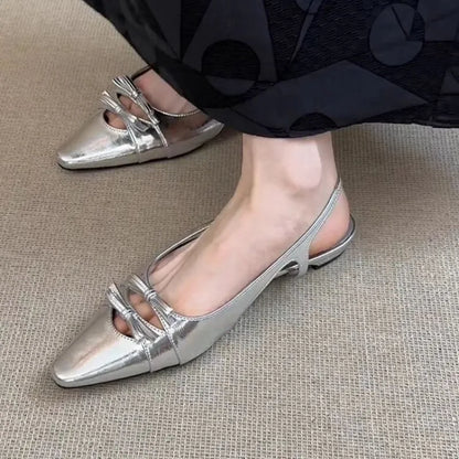 Designer Summer Cover Toe Women Sandals Fashion Butterfly-knot Dress Shoes Women's Low Heel Stripper Party Sandalias