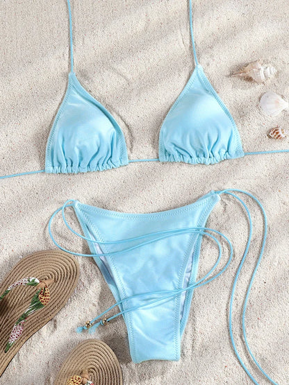 Miyouj 2025 Bikini String Swimsuit Sexy Female Bathsuit Women Swimwear High Cut Bathwear Bandage Biquini Leopard Two Pieces Suit
