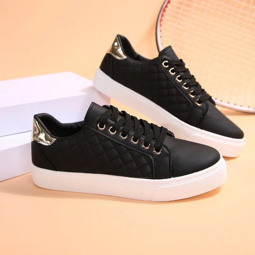 Lace-up White Sports Women Vulcanized Shoes Women Sneakers Tennis Platform Shoes for Women Comfort Casual Flat Tenis Woman