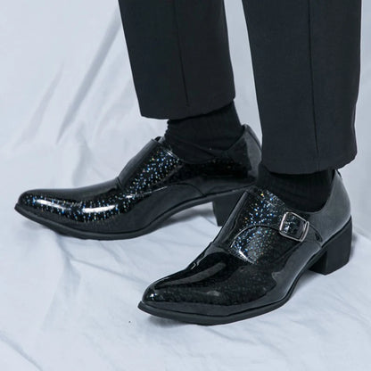New Fashion Blue Gold Silp On Monk Strap Shoes For Men Casual Comfort Loafers Formal Dress Wedding Footwear Zapatillas Hombre