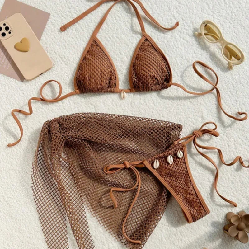 Sexy Bikinis Female Swimsuits Women's Three-Piece Swimwear Beach Swim Wear Bathing Suits Brazilian Bikini Set Pool Bather