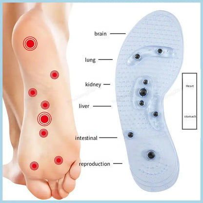 Acupressure on Foot Insoles Magnet Massage Silicone Insole For Shoes for Medical Men increase time Women lose weight Shoe Sole