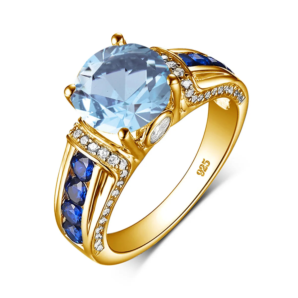 Szjinao Green Emerald Ring Gold For Woman Round Cut 8*8mm 2ct Stone Wedding Luxury Designer Jewelry High Quality Valentines Gift