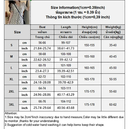 Elegant Floral Midi Dress for Women Korean Chic Printed V-neck Long Dress Female 2023 New Summer Short Sleeve Dresses