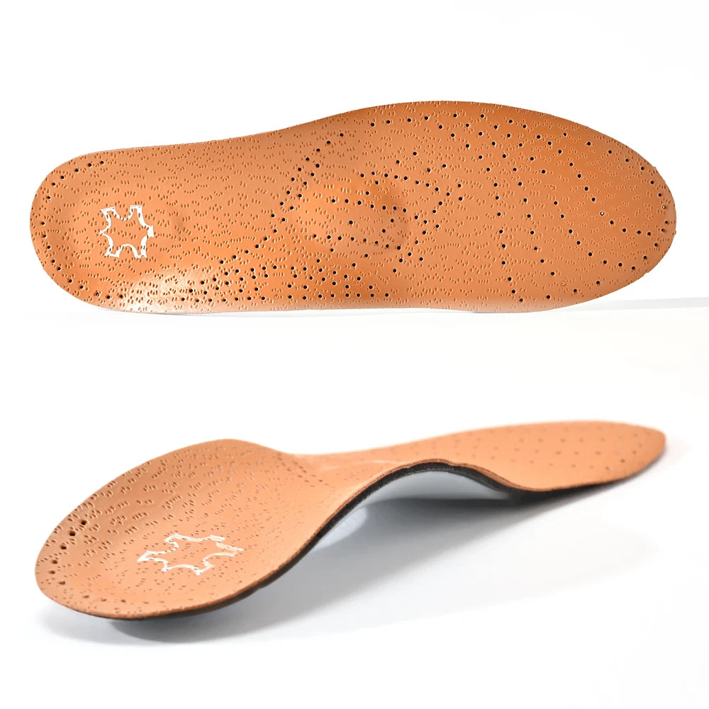 Leather Orthotic Insole For Flat Feet Arch Support Orthopedic Shoes Sole For Men Women Children O/X Leg Corrected Insoles