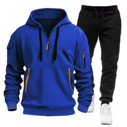 New Men Autumn Winter Sets Zipper Hoodie Pants Pieces Casual Tracksuit Male Sportswear Brand Clothing Sweatsuit