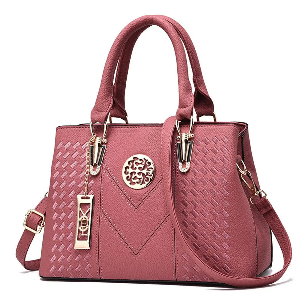 Women's Handbag Metal Hollow Carving Decor Shoulder Bag Fashion Purse Leather Bag Large Capacity Handbag Satchel Bag Mom's Bag