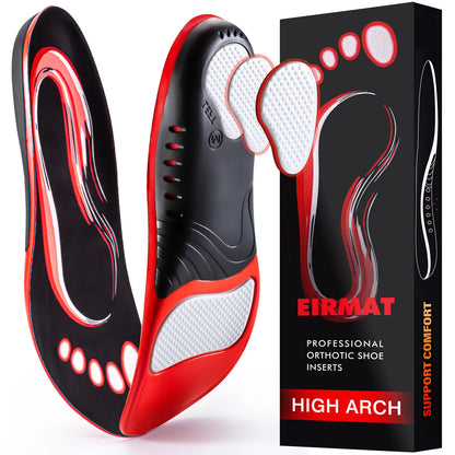 Premium 220+lbs Heavy Duty Arch Support Insoles Orthopedic Sport Insoles for Feet PU Gel Shock Absorption Sole Pad Women Men