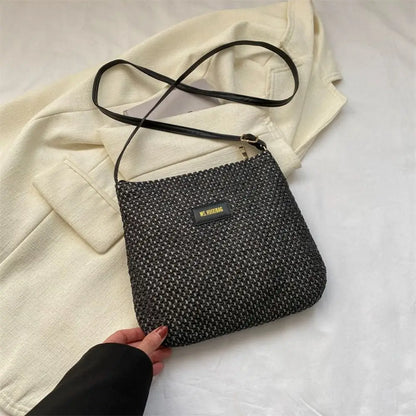 Ladies Fashion Summer Straw Crossbody Bag Women Beach Holiday Shopping Woven Shoulder Handbag Messenger Purses for Women Bags