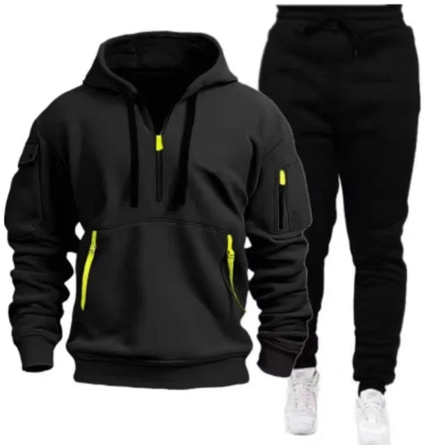 New Men Autumn Winter Sets Zipper Hoodie Pants Pieces Casual Tracksuit Male Sportswear Brand Clothing Sweatsuit