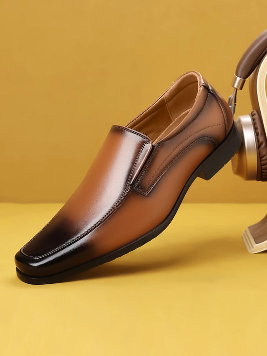Men's Slip-On Loafers Formal Dress Shoes Square Toe Modern Bussiness Oxford Shoes