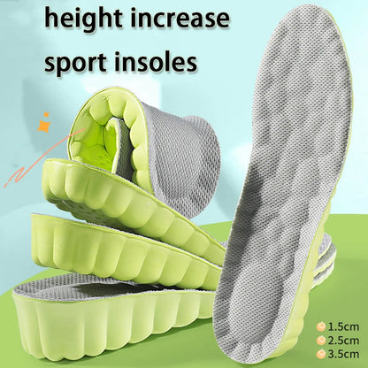 1Pair height increase insoles Breathable Anti-Odor Insole Shock Absorbing Shoe Sole Soft comfortable Sports Insole