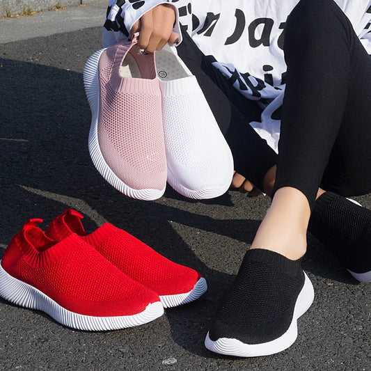 Knitting Sock Sneakers Flat Casual Breathable Sneakers Flats Shoes