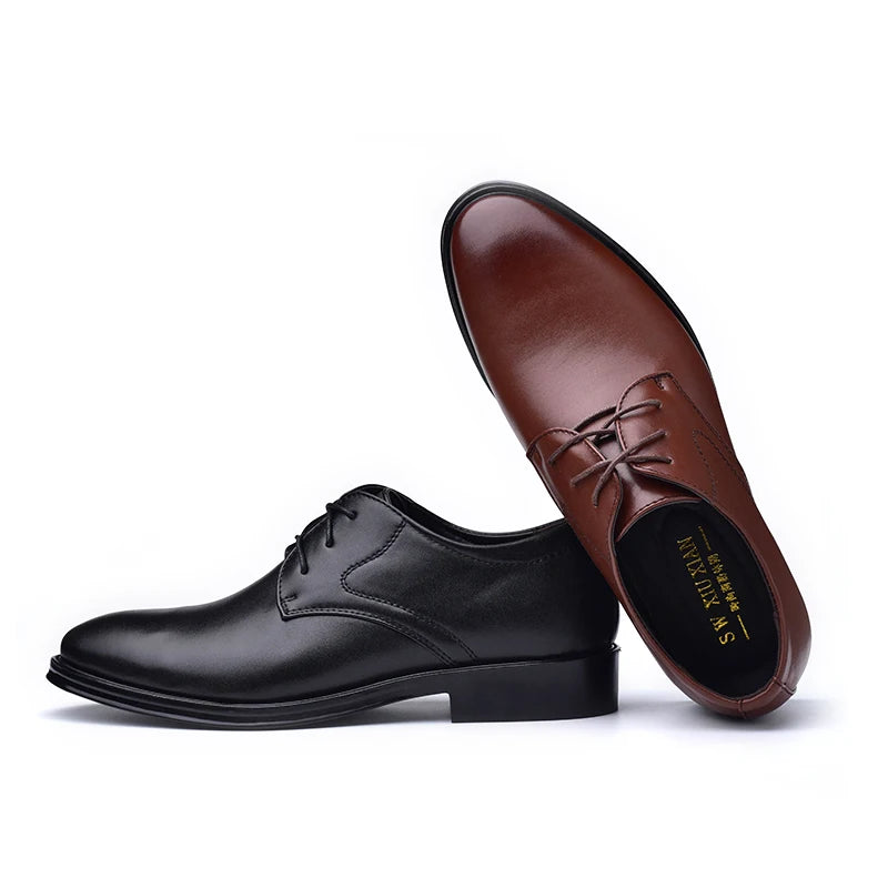 Men Formal Leather Shoes Black Pointed Toe Men Loafers Party Office Business Casual Shoes for Men Oxford Shoes Mens Dress Shoe
