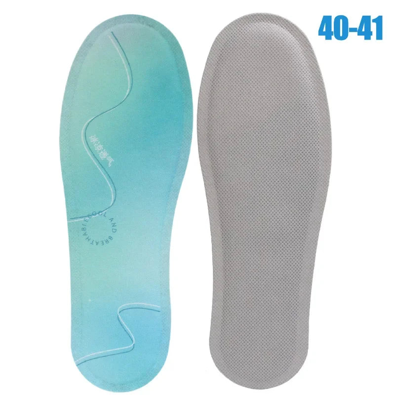 Summer Cooling Insoles for Men Women Leather Shoes Breathable Sweat Absorbing Herbal Antibacterial Deodorant Comfort Foot Pads