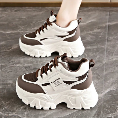 Lace Up Thick Bottom Vulcanized Shoes Breathable Non Slip Sports Shoes