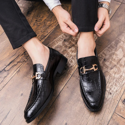 Autumn Brock leather men's head layer cowhide British Korean version breathable business dress casual wedding leather shoes