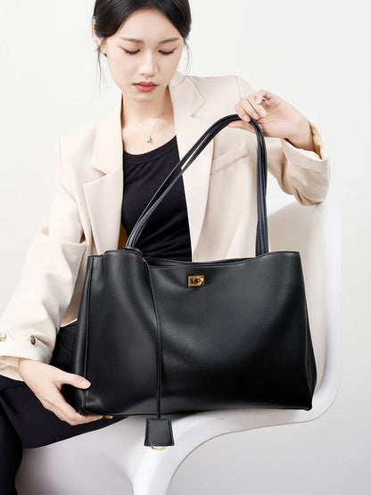 Rodeo large leather shoulder bag, armpit top layer cowhide, large capacity women's commuting high-end tote bag