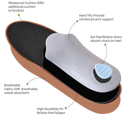 Leather Orthotic Insole For Flat Feet Arch Support Orthopedic Shoes Sole For Men Women Children O/X Leg Corrected Insoles