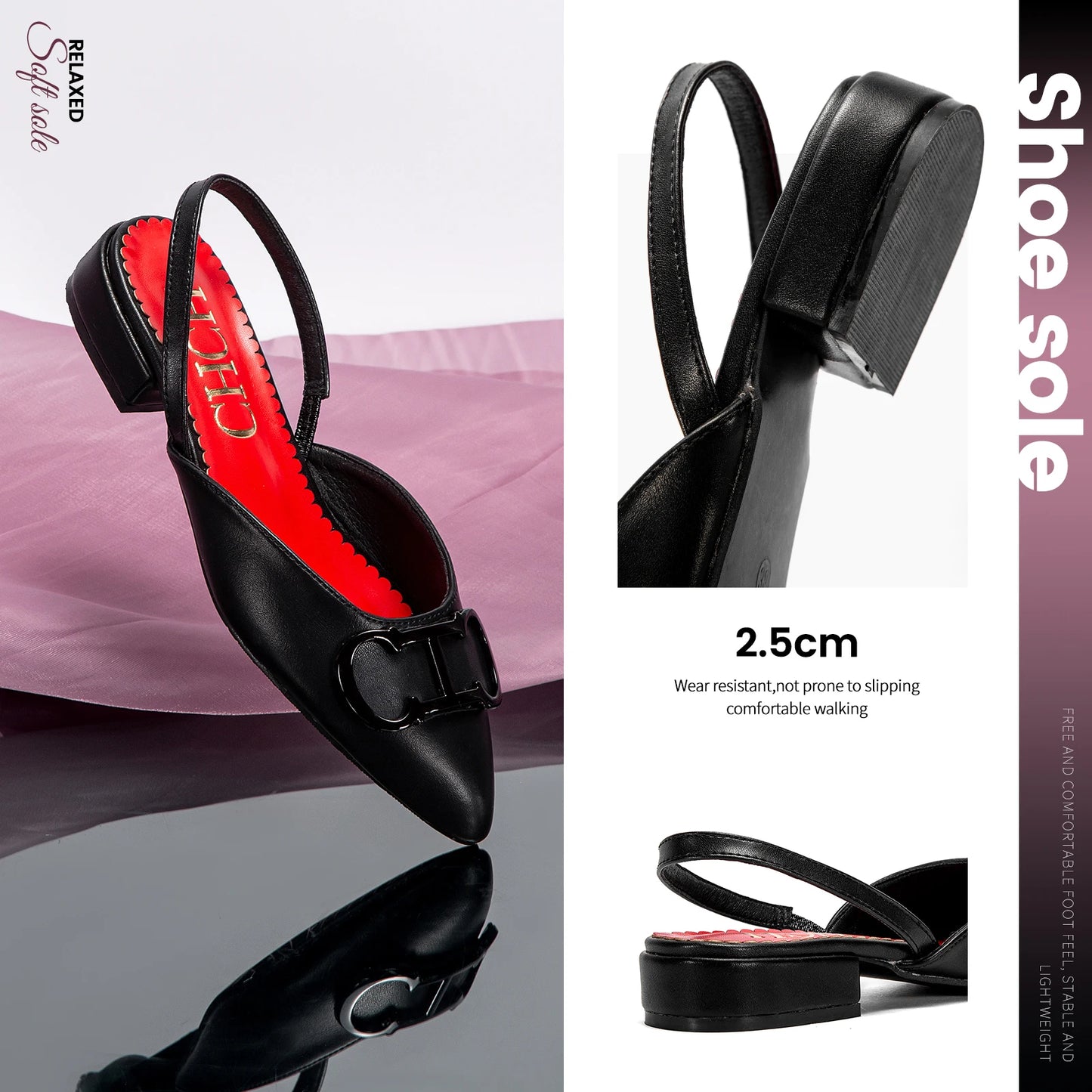 Summer Women's New 2024 Women's Low Heel Sandals Fashion Solid Color Simple Women's New Sandals