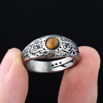Wholesale Price Gothic Fashion Stainless Steel Tiger Stone Ring Men Wedding Rings Womens Band Jewelry Gift Anel