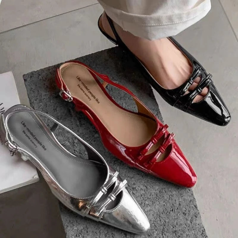 Designer Summer Cover Toe Women Sandals Fashion Butterfly-knot Dress Shoes Women's Low Heel Stripper Party Sandalias
