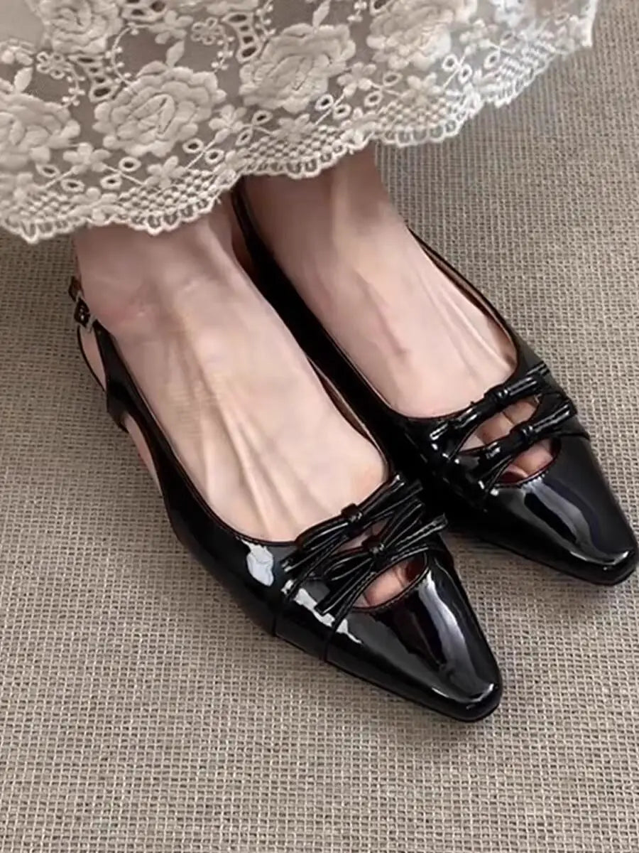 Designer Summer Cover Toe Women Sandals Fashion Butterfly-knot Dress Shoes Women's Low Heel Stripper Party Sandalias