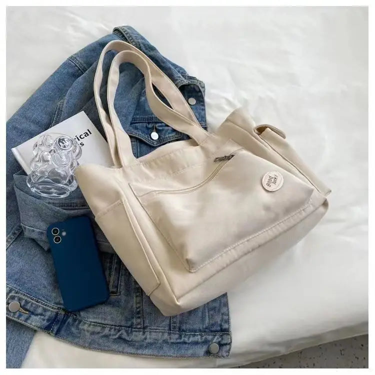 Women's Fashion Shoulder Bag Class Large Capacity Student Tote Bag New Canvas Commuter Handbag Carrying Bags cabas eco bag