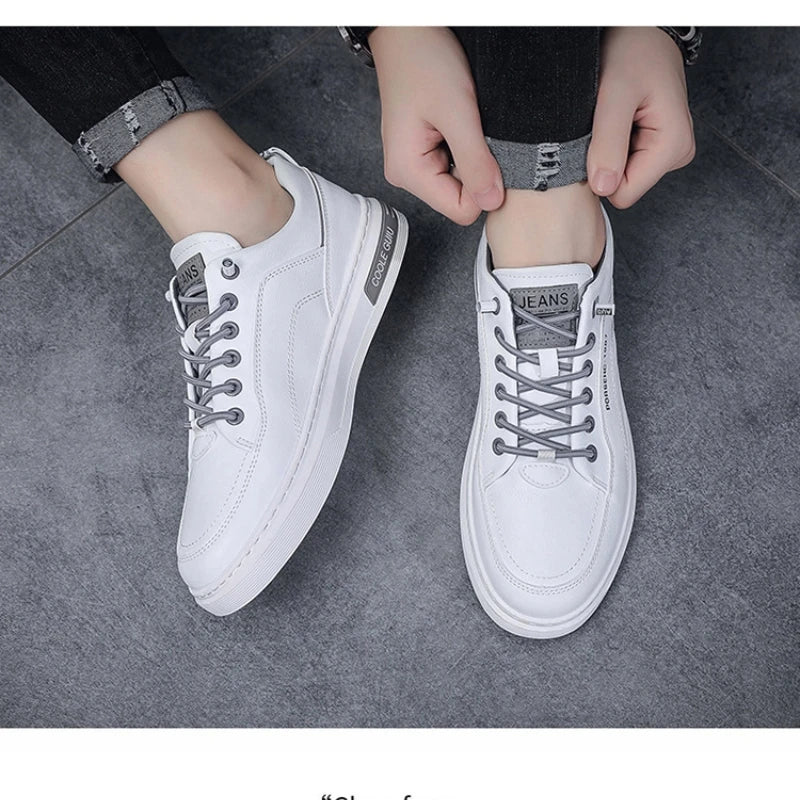 2025 Spring and Autumn Fashion Mens Casual Sneakers New Fashion Lace-up White Shoes Student Comfort Sports Vulcanized Shoes
