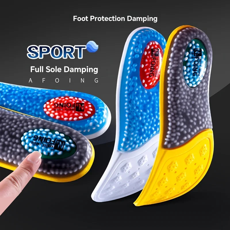 1 Pair TPU Material Insoles Sports Shock Absorption Insoles High Elastic Running Sneaker Pads Rebound