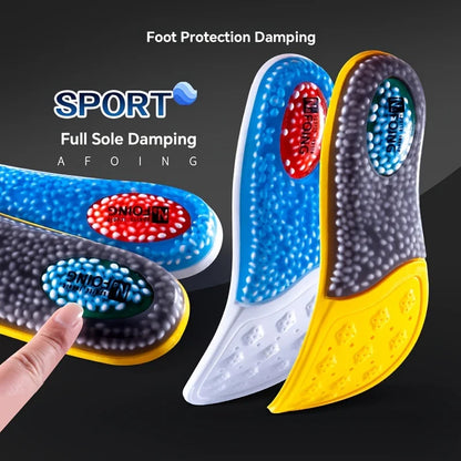 1 Pair TPU Material Insoles Sports Shock Absorption Insoles High Elastic Running Sneaker Pads Rebound