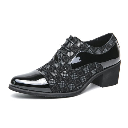 Luxury Red Men's High Heel Shoes 2024 Designer Pointed Wedding Formal Shoes Men Business Dress Shoes For Men Leather Oxfords