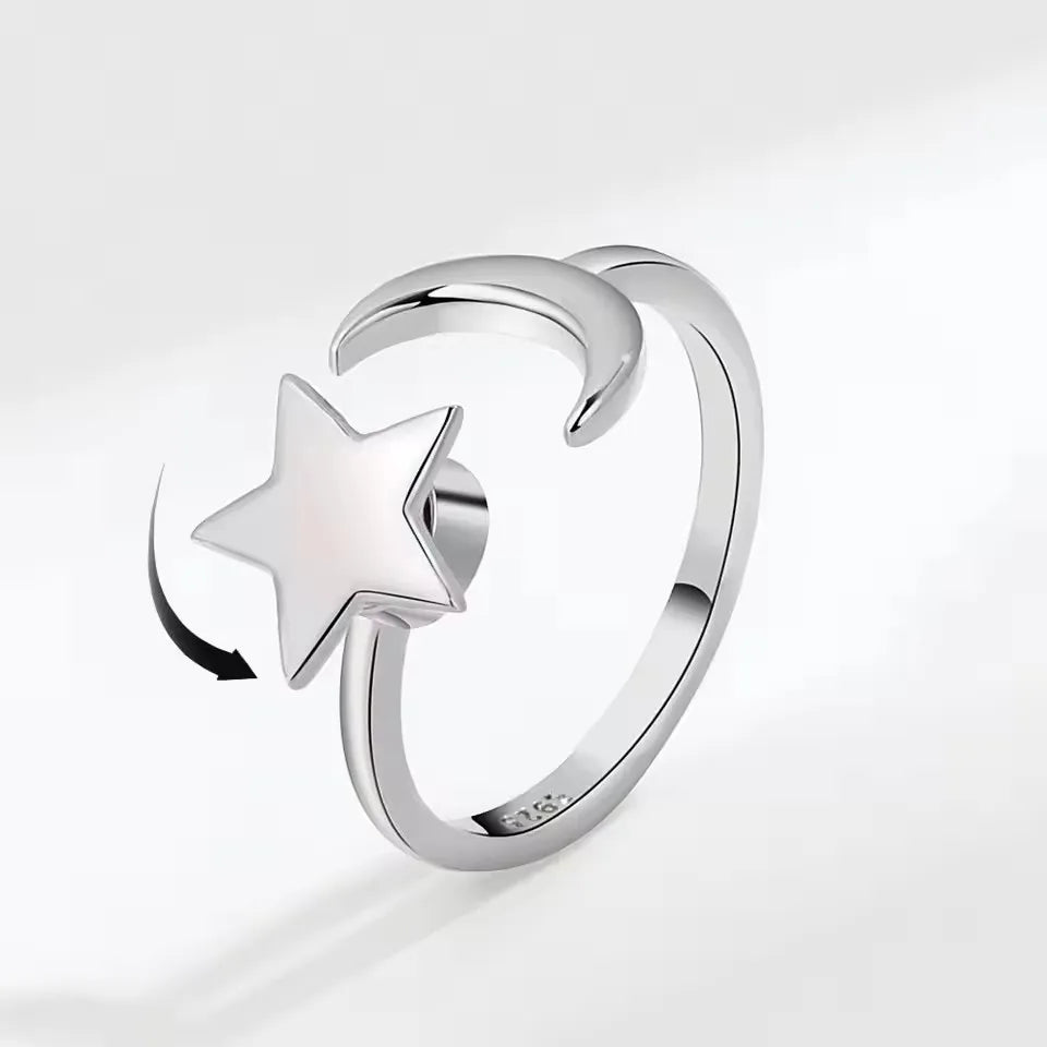 VENTFILLE 925 Sterling Silver Sunflower Diamond Zircon Rotatable Ring For Women Gift Relieve Stress Ring Jewelry Wholesale