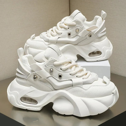 Men Chunky Sneakers Platform Shoes Outdoor Comfortable Sports Shoes for Men Lace Up Tennis Shoe New Height Increasing Male Shoes
