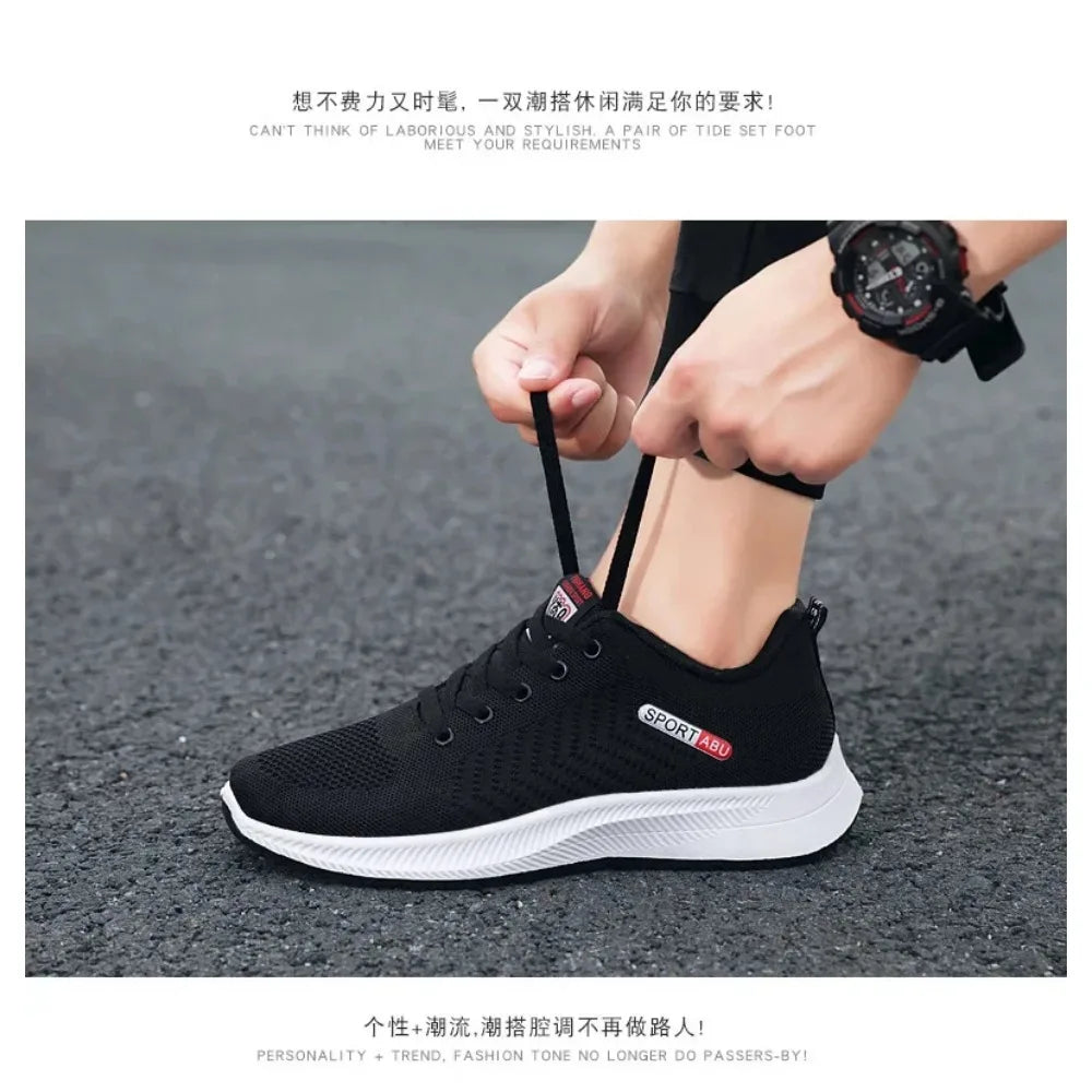 Autumn Comfortable Breathable Flying Woven Men's Shoes Fashionable Wear-Resistant Running Shoes Casual Sports Shoes Men