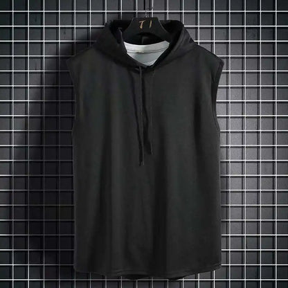 Brand New Solid Color  Men's Tank Tops Vest Sleeveless Tees For Male Hooded Man Vests Tops Hip Hop Men Tank Top T shirt