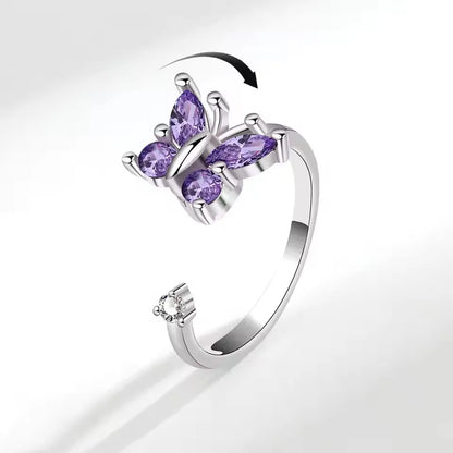 VENTFILLE 925 Sterling Silver Sunflower Diamond Zircon Rotatable Ring For Women Gift Relieve Stress Ring Jewelry Wholesale