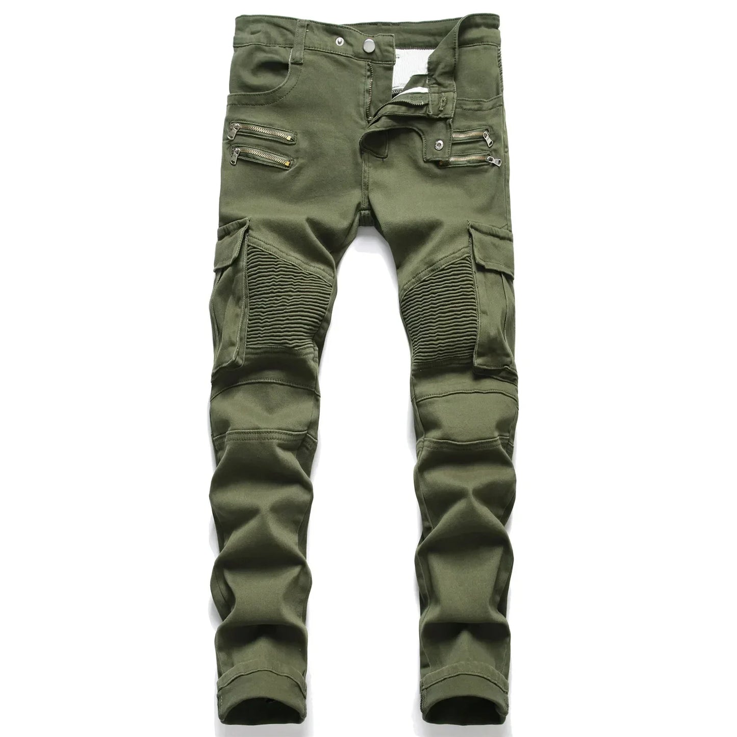 Punk Street Style Ripped Skinny Jeans Men Vintage Wash Solid Denim Trouser Mens Casual Slim Fit Pencil Denim Holes Pants 2025
