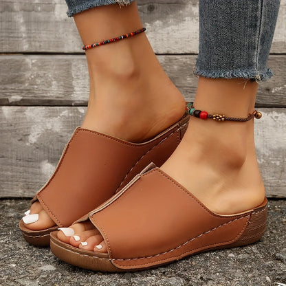 Womens Fashionable Wedge Slide Sandals Ultra-Comfortable,Cushioned Sole, Lightweight Summer Shoes for Stylish Outdoor Adventures