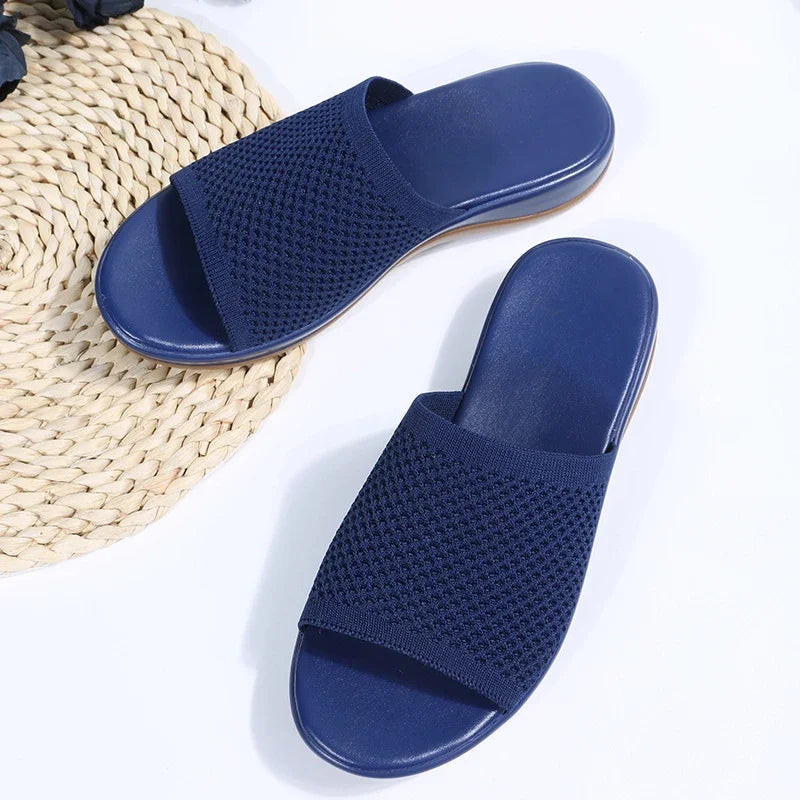 Women Sandals Soft Flat Sandals Summer Sandals Women Stretch Fabric Summer Elegant Slippers Shoes