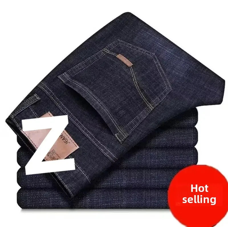 Trendy Slim Straight Men's Jeans Basic Style Casual Loose Fit Male Fashionable Chinese Brand AE Stock Origin China