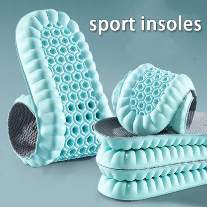 1pair soft breathable insoles Men's outdoor sports running insoles Elastic shock-absorbing sole Arch support comfort insole