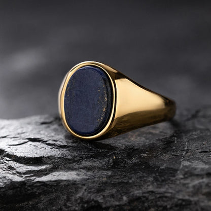 Luxurious Retro Black Agate & Tiger Eye Stone Men Women  Trendy Ring - Casual Fashion, 316L Stainless Steel Handmade Jewelry