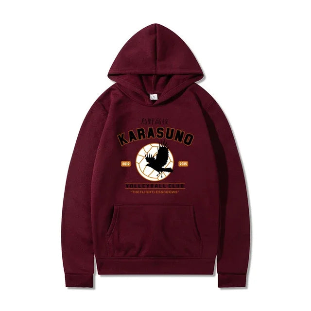 Men's Hoodies Cartoon Haikyuu Funny Japanese Anime Streetwear Harajuku Karasuno Fly High Graphic Sweatshirts Men Women Hoodies