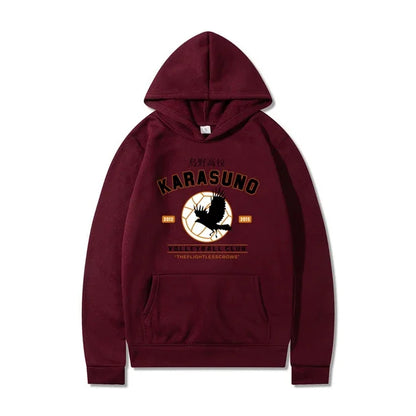 Men's Hoodies Cartoon Haikyuu Funny Japanese Anime Streetwear Harajuku Karasuno Fly High Graphic Sweatshirts Men Women Hoodies