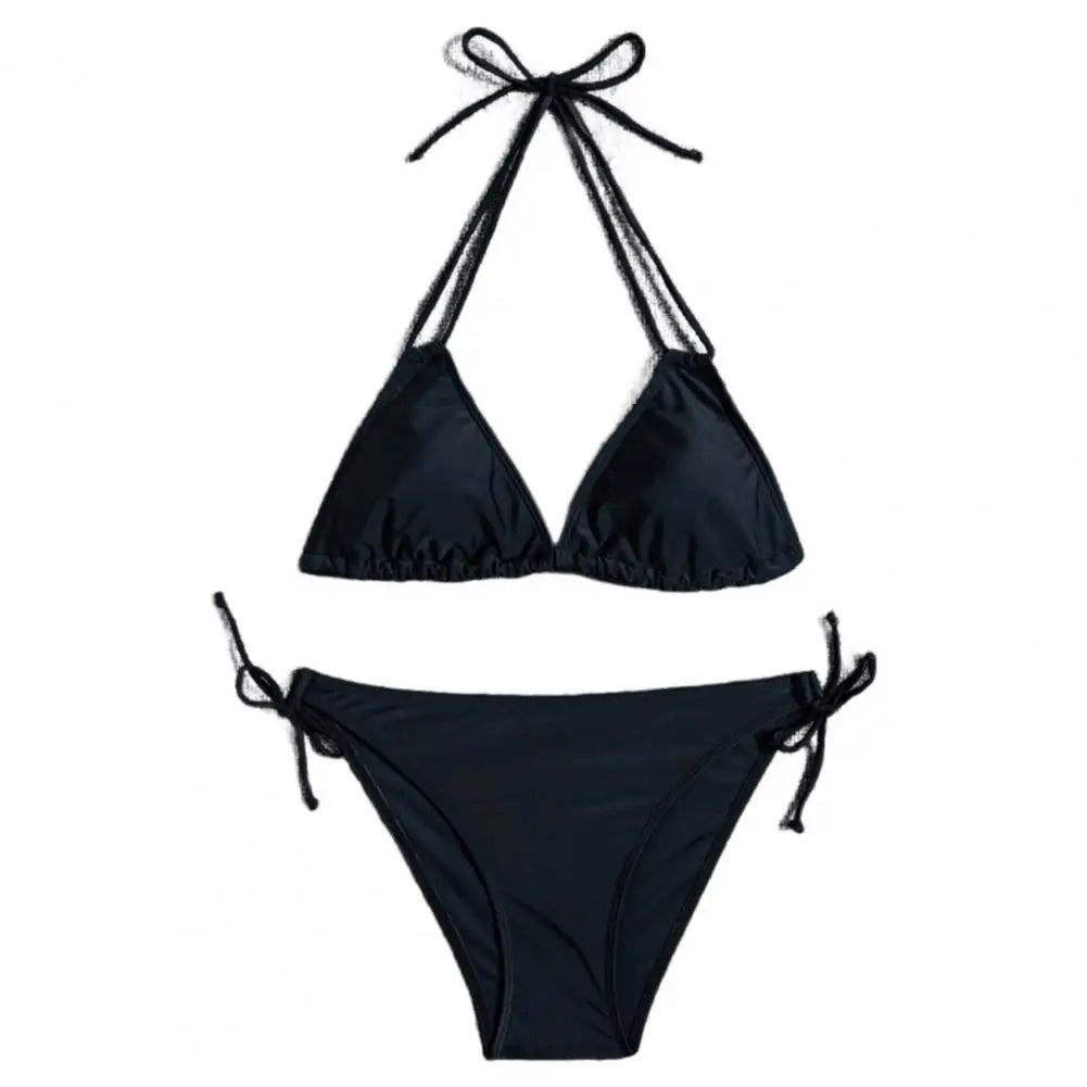 1 Set  Women Swimsuit  Padded  Three-point  Stretchy  Beautiful Floral Print Bikini Set  for Swimming Pool