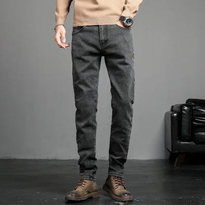 Men's Fashion Vintage Jeans Autumn New Slim Distressed Personalized Pants Male Brand Clothing Denim Trousers Streetwear