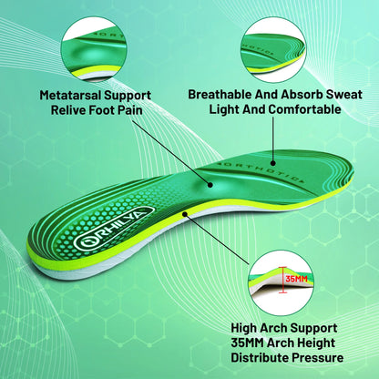 IFitna Plantar Fasciitis Relief Orthopedic Insole Flat Feet High Arch Support Metatarsal Pain Insert Men Wome Standing All Day