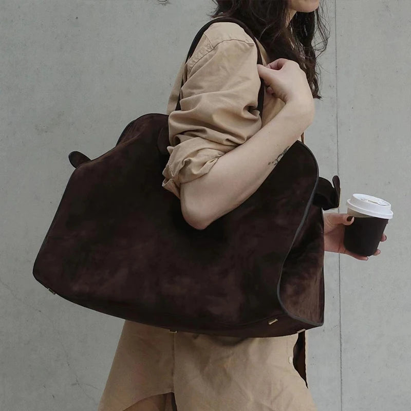 Tote Bag Women's New Autumn and Winter High-end Niche Design Large-capacity Shoulder Bag Retro Commuter Handbag